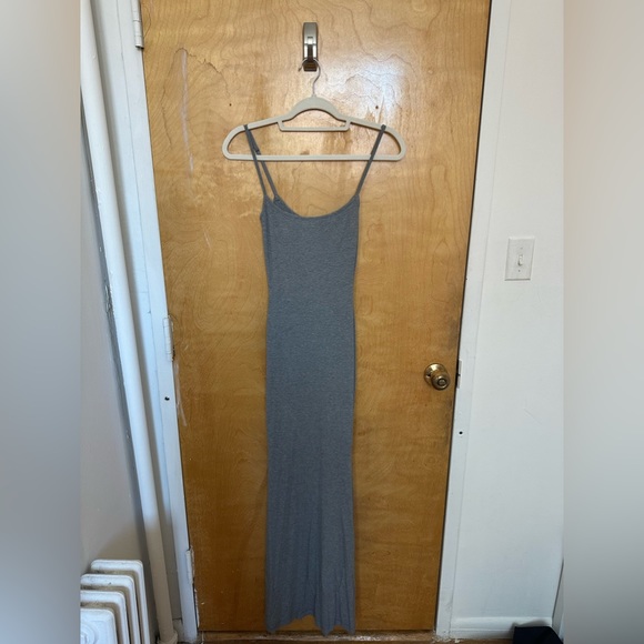 SKIMS SOFT LOUNGE LONG SLIP DRESS- GREY - Picture 3 of 6